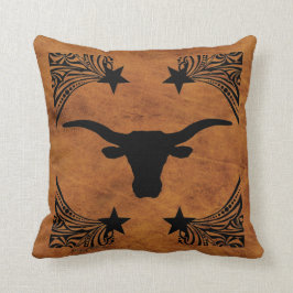 Almofada Travesseiro decorativo Longhorn Steer Silhouette