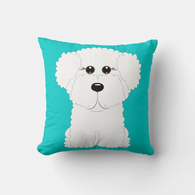 Almofada Travesseiro decorativo lunático e bonito de Bichon (Frente)