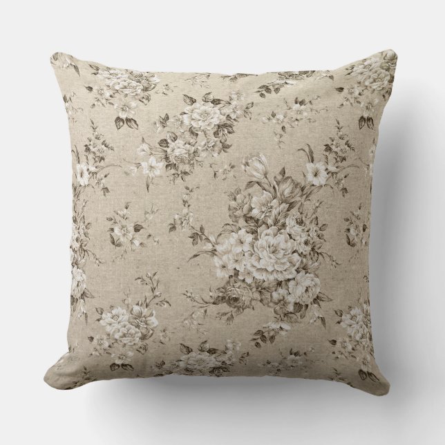 Almofada Travesseiro decorativo luxuoso floral Dourado (Frente)
