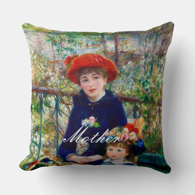 Almofada Travesseiro decorativo-mãe e filho de Renoir (Frente)