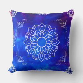 Almofada Travesseiro Decorativo Mandala Azul