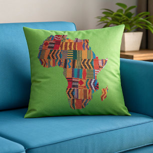 Almofada Travesseiro Decorativo Mapa Colorido da África