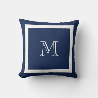 Almofada Travesseiro decorativo marinho Azul Clássico Monog