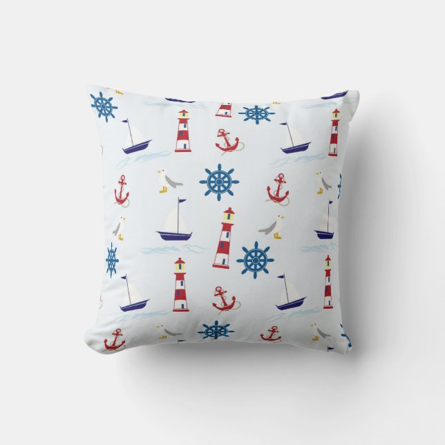 Almofada travesseiro decorativo marinho azul lindo design d (Frente)
