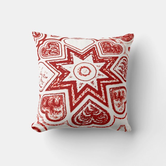 Almofada travesseiro decorativo 'Meu coração' (branco) (Frente)