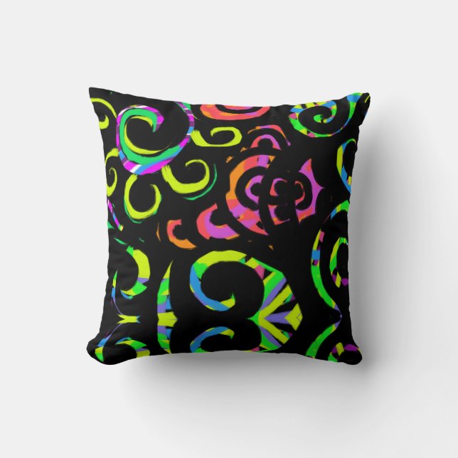 Almofada Travesseiro decorativo moderno de espiral a cores  (Frente)