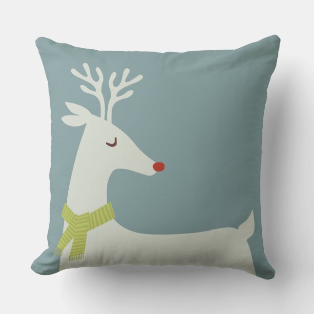 Almofada Travesseiro decorativo moderno do feriado da rena (Frente)