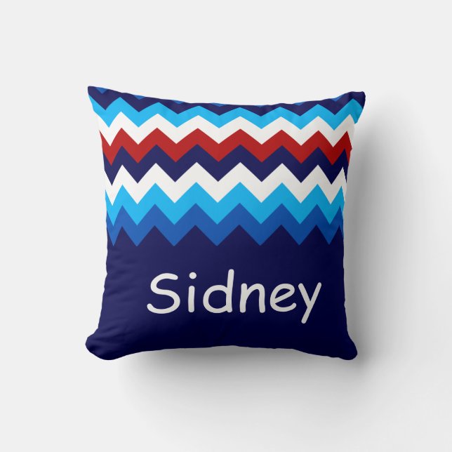 Almofada Travesseiro decorativo Monograma legal de Chevrons (Frente)