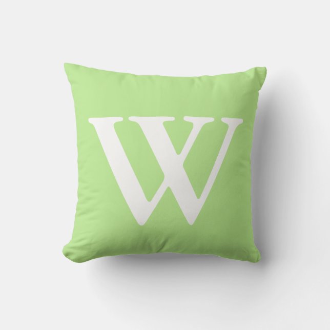 Almofada Travesseiro decorativo Monogrammed branco verde de (Frente)