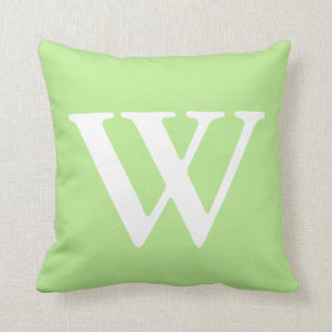 Almofada Travesseiro decorativo Monogrammed branco verde de