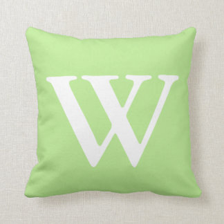 Almofada Travesseiro decorativo Monogrammed branco verde de