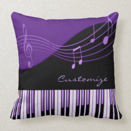 Almofada Travesseiro decorativo musical preto & roxo da
