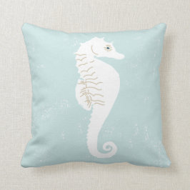 Almofada Travesseiro decorativo náutico com Cavalo do Mar