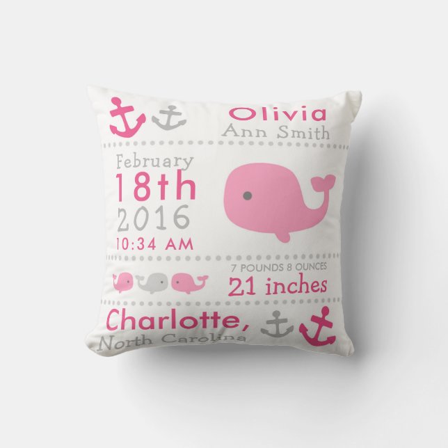 Almofada Travesseiro decorativo náutico do berçário da (Frente)