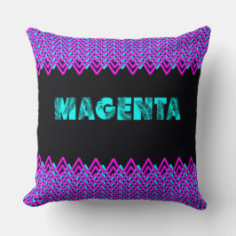 Almofada Travesseiro decorativo Neon Magenta Chevron