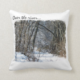 Almofada Travesseiro decorativo nevado das madeiras