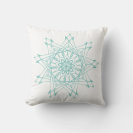 Almofada Travesseiro decorativo Nitio Branco e Teal