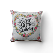 travesseiro decorativo "Nove Décadas de Alegria":