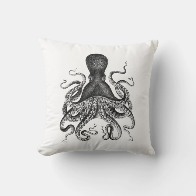Almofada Travesseiro decorativo Octopus Vintage (Frente)