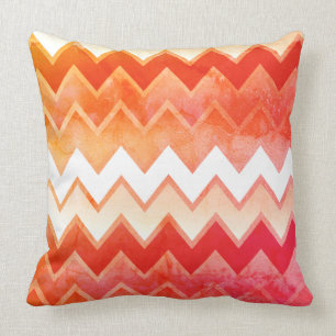 Almofada Travesseiro decorativo Padrão de Chevron Laranja 