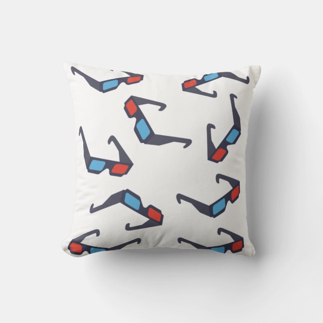 Almofada travesseiro decorativo Padrão de Óculos 3D (Frente)