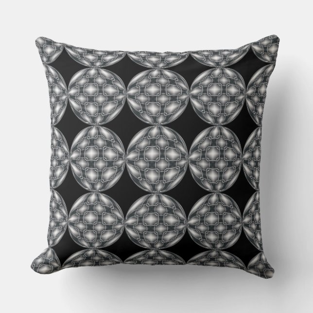 Almofada Travesseiro decorativo Padrão de Órbitos Metálicos (Frente)