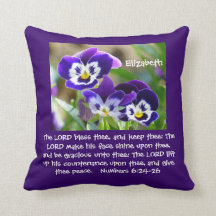 Travesseiro decorativo Pansy Flower & Scripting