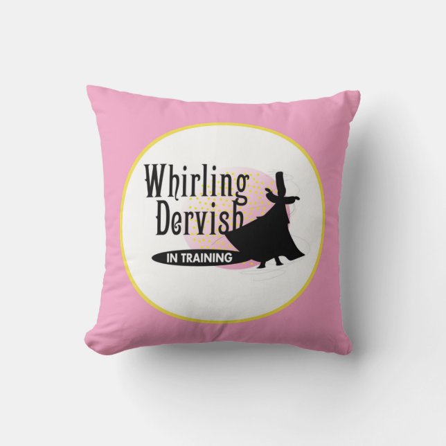 Almofada Travesseiro decorativo para garota de rosa e preto (Frente)