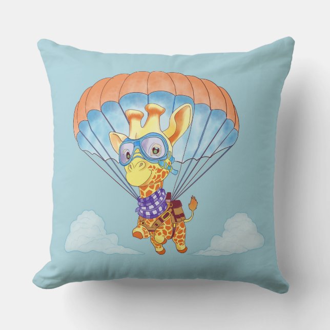 Almofada Travesseiro decorativo Parachute Giraffe (Frente)