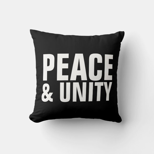 ALMOFADA TRAVESSEIRO DECORATIVO PAZ E UNIDADE (Frente)