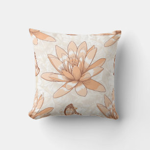 Almofada Travesseiro decorativo Peach Lotus Blossom