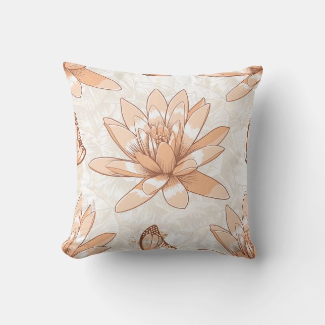 Almofada Travesseiro decorativo Peach Lotus Blossom (Frente)