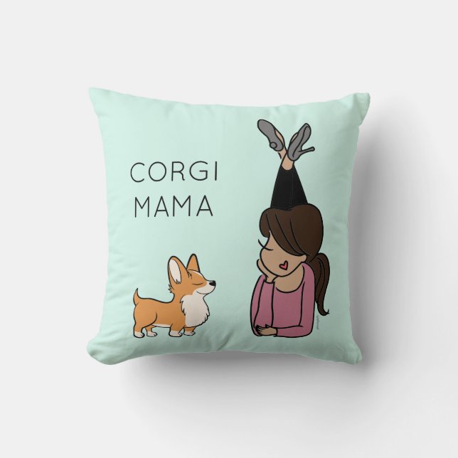 Almofada Travesseiro decorativo Personalizado da Mama Corgi (Frente)