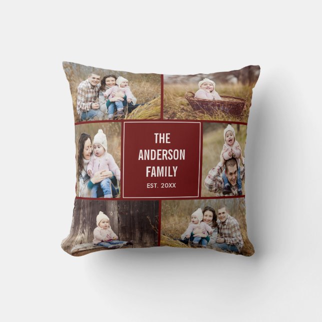 Almofada Travesseiro decorativo Personalizado de Colagem de (Frente)