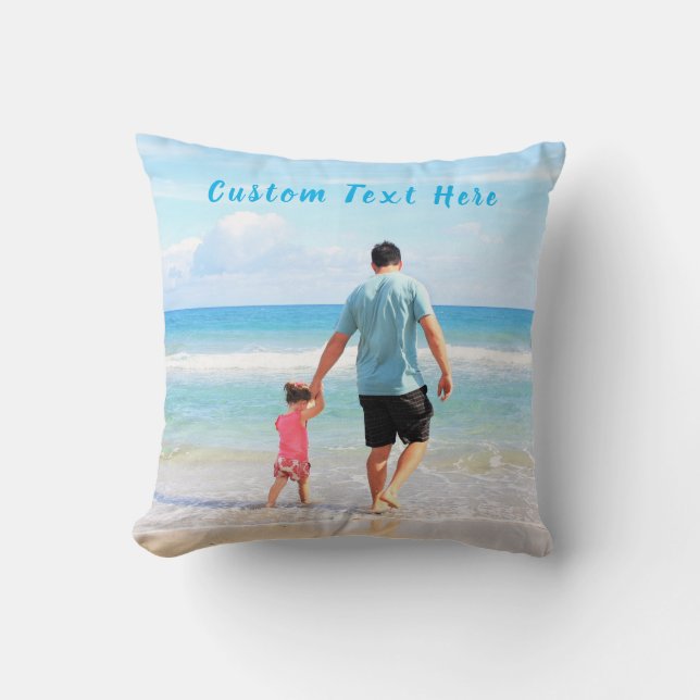 Almofada Travesseiro decorativo Personalizado de Foto e Tex (Frente)