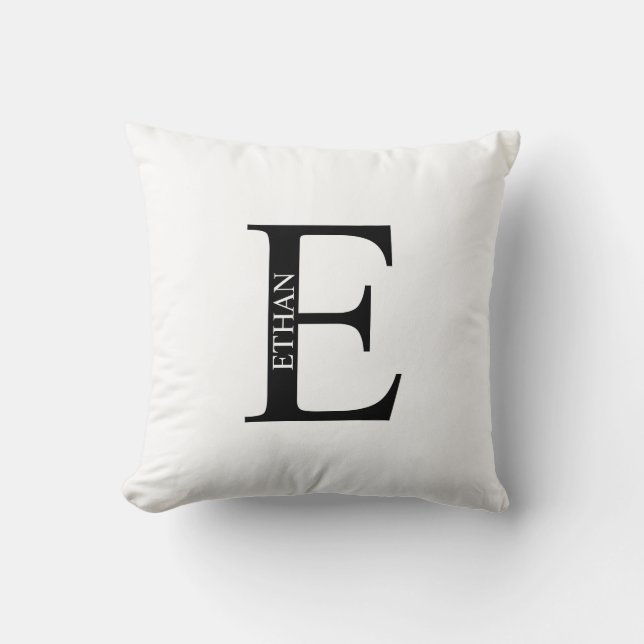 Almofada Travesseiro decorativo Personalizado de Monograma  (Frente)