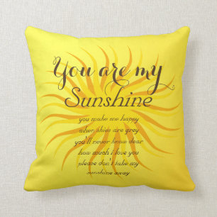 Almofada Travesseiro decorativo personalizado do amarelo da