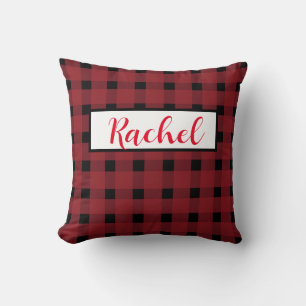 Almofada Travesseiro decorativo Personalizado Gingham Negro