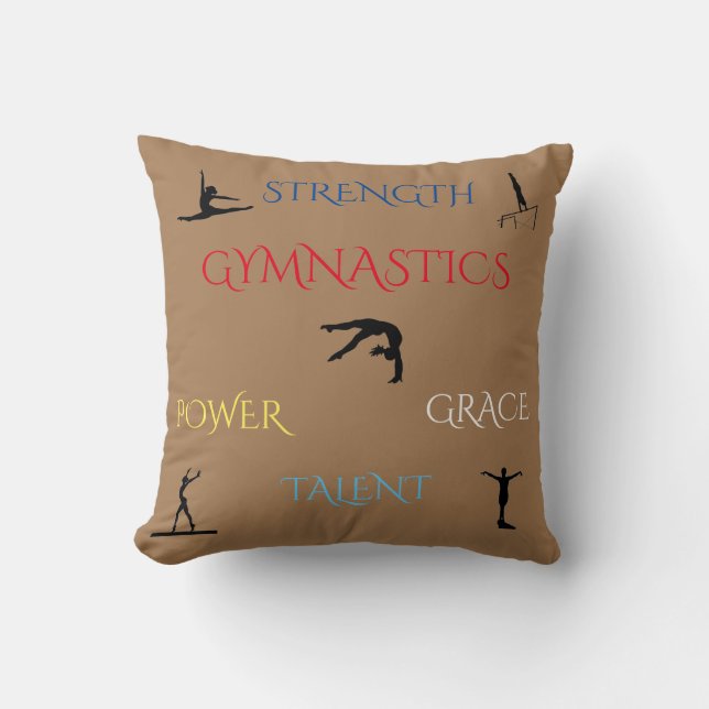 Almofada Travesseiro decorativo personalizado GYMNASTICS. (Frente)