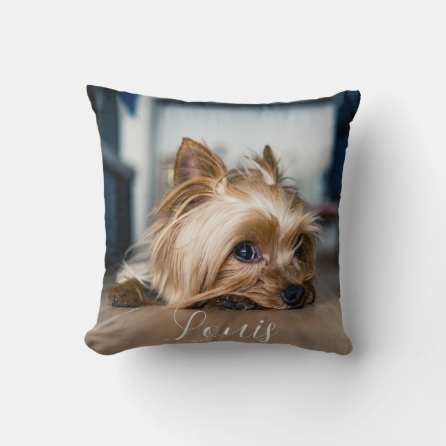 Almofada TRAVESSEIRO DECORATIVO PET NAME e Photo (Frente)