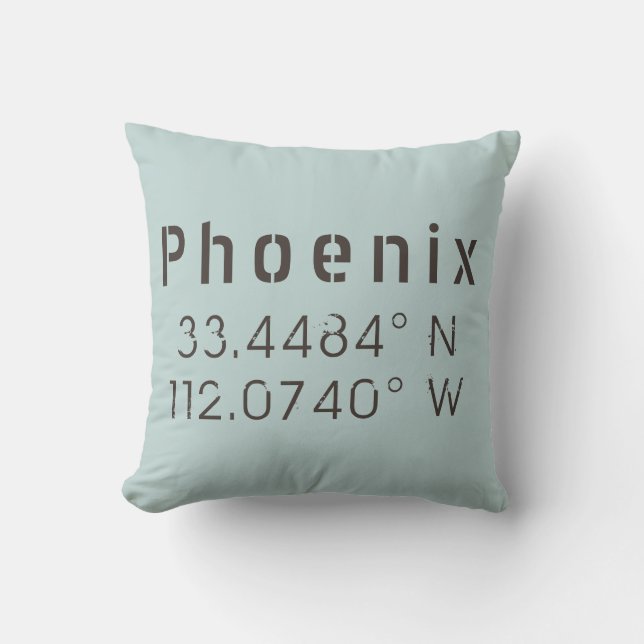 Almofada Travesseiro decorativo Phoenix Longitude Latitude (Frente)