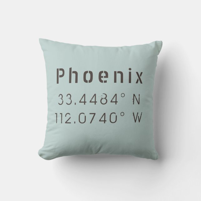 Almofada Travesseiro decorativo Phoenix Longitude Latitude (Frente)