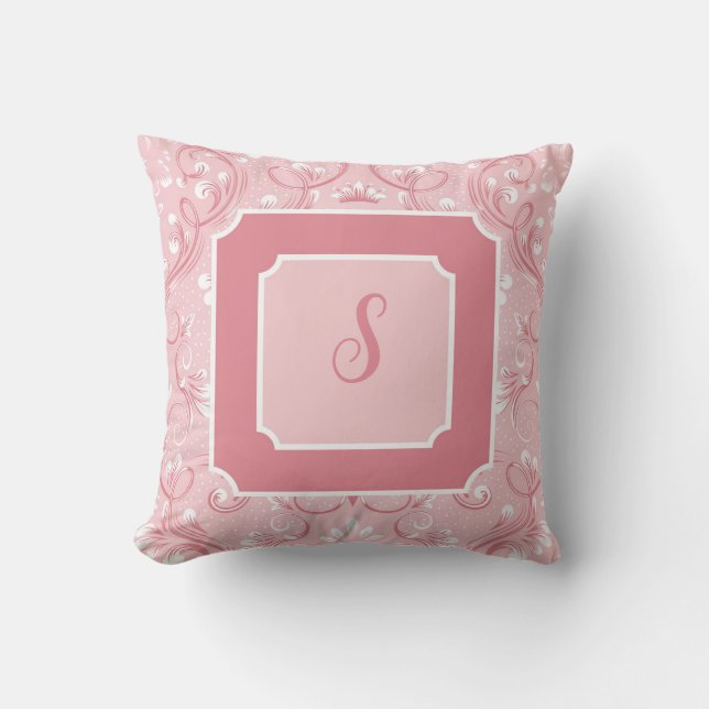 Almofada Travesseiro decorativo Pink Pink Inicial Personali (Frente)