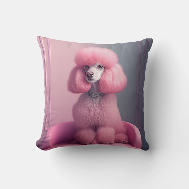 Almofada Travesseiro decorativo PINK POODLE ART (Frente)