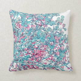 Almofada Travesseiro decorativo pintado à mão das folhas