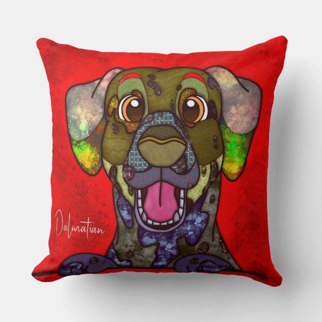 Almofada Travesseiro decorativo pintado à mão pela Dalmácia (Frente)