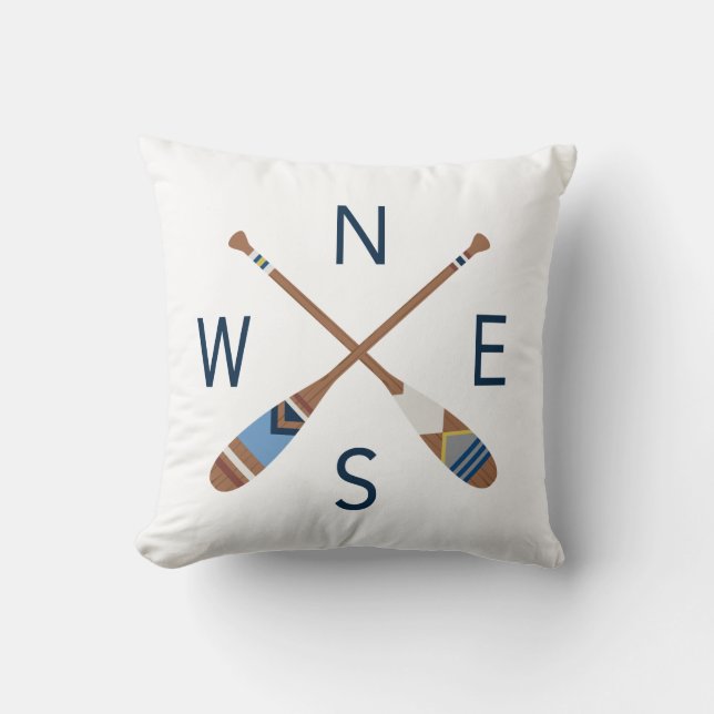 Almofada Travesseiro decorativo pintado do compasso da pá (Frente)