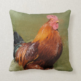 Almofada Travesseiro decorativo pintado óleo da galinha