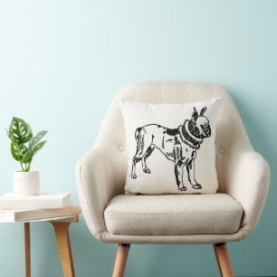 Almofada Travesseiro Decorativo Pit Bull Vintage Art por Mo