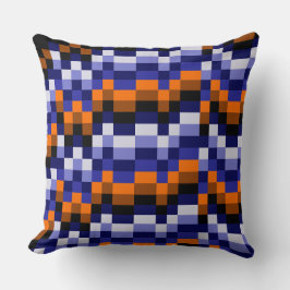 Almofada Travesseiro decorativo Pixel Art - Blues, Laranja 